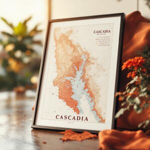 Cascadia Map Art Print